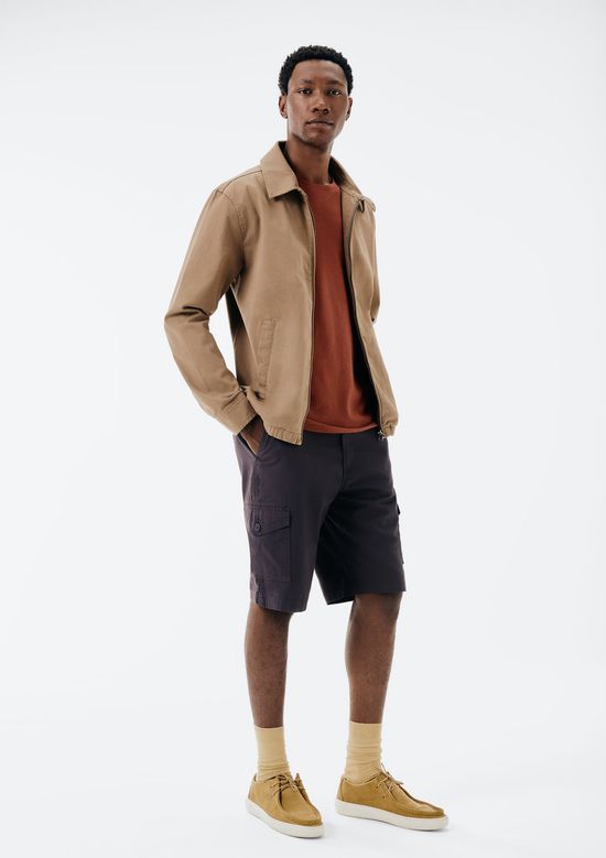 Foto do produto: Bermuda Básica Masculina Cargo Em Sarja - Cinza