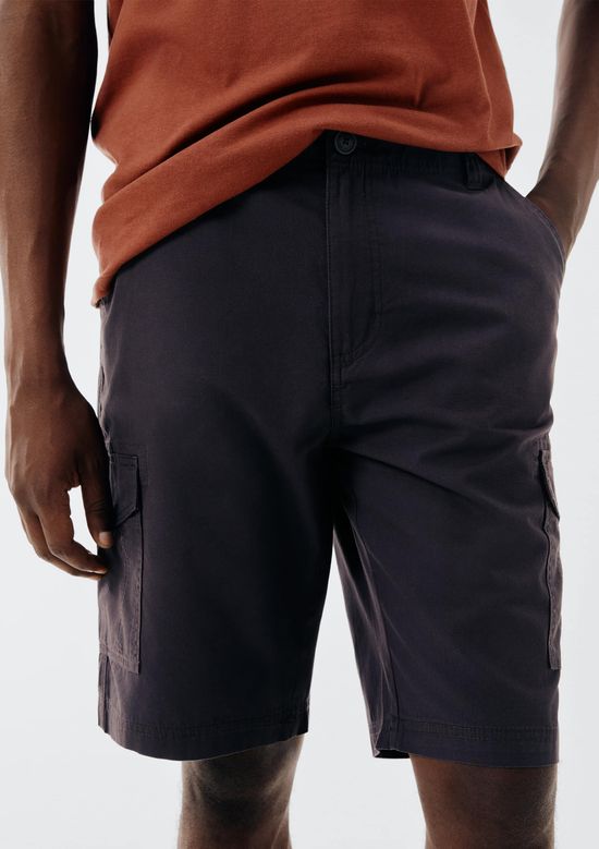 Foto do produto: Bermuda Básica Masculina Cargo Em Sarja - Cinza