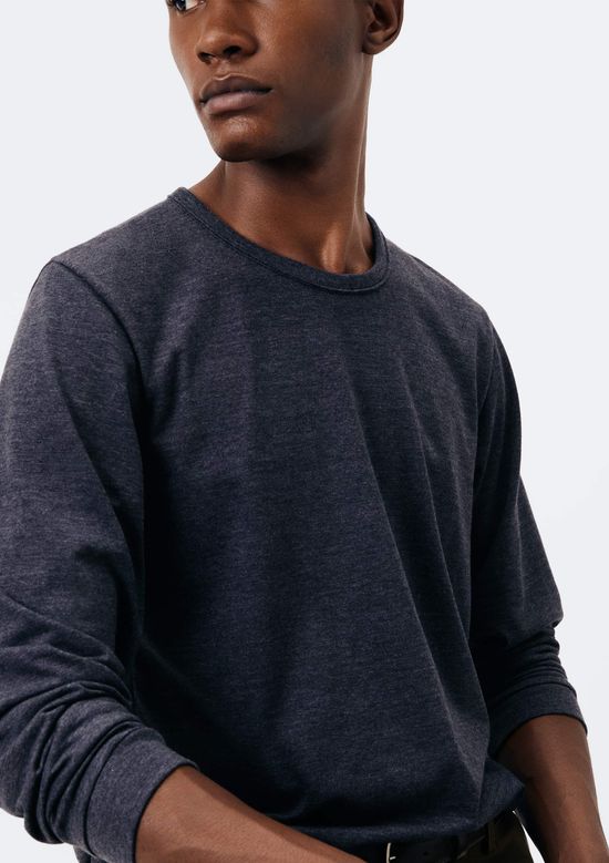 Foto do produto: Camiseta Básica Masculina Manga Longa Slim - Cinza