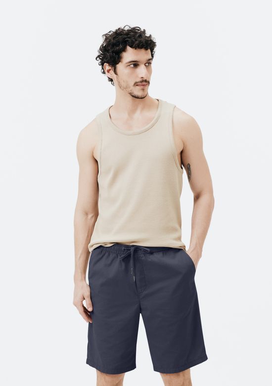 Foto do produto: Bermuda Básica Masculina Em Sarja - Azul