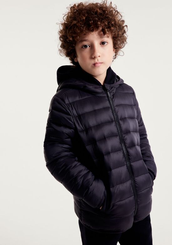 Foto do produto: Jaqueta Puffer Infantil Unissex Com Capuz - Preto