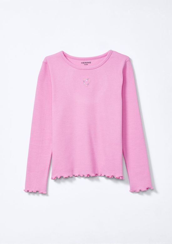 Foto do produto: Blusa Manga Longa Infantil Menina Em Ribana - Rosa