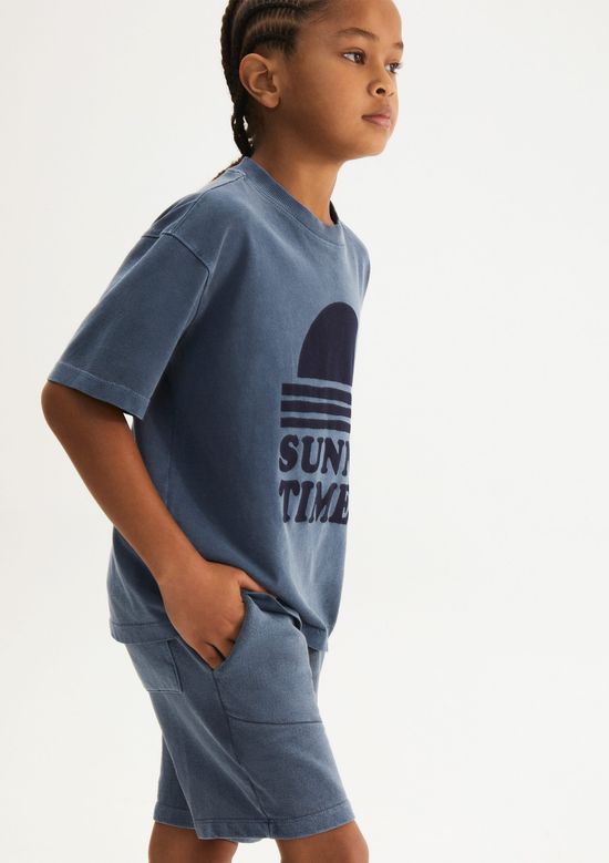 Foto do produto: Bermuda Infantil Menino Em Moletom - Azul