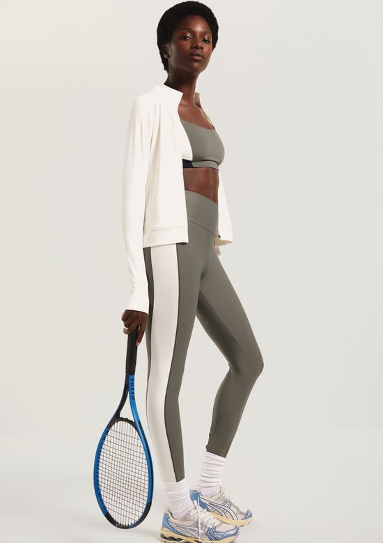 Foto do produto: Calça Legging Esportiva Feminina Tricolor Com Proteção UV 50+ - Verde