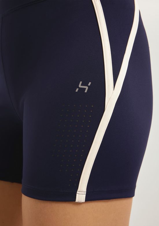 Foto do produto: Bermuda Esportiva Feminina Bicolor Corte à Laser - Azul