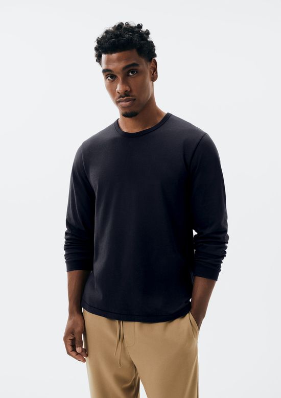 Foto do produto: Camiseta Básica Masculina Manga Longa Slim - Preto