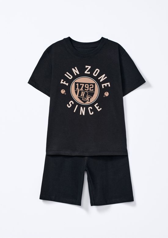 Foto do produto: Conjunto Infantil Menino Curto Com Estampa - Preto
