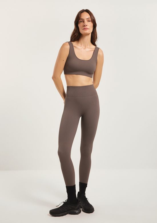 Foto do produto: Calça Legging Feminina Canelada Sem Costura - Cinza