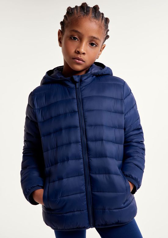 Foto do produto: Jaqueta Puffer Infantil Unissex Com Capuz - Azul