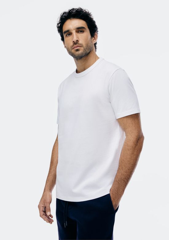 Foto do produto: Camiseta Básica Masculina Areia Em Algodão Peruano - Branco
