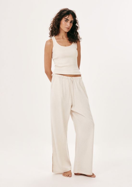 Foto do produto: Calça Feminina Wide Leg Em Viscolinho - Off white