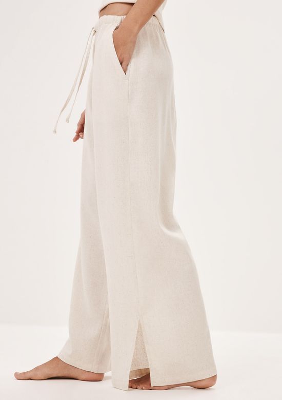 Foto do produto: Calça Feminina Wide Leg Em Viscolinho - Off white