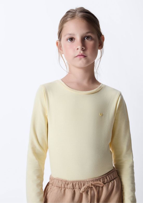 Foto do produto: Blusa Básica Infantil Menina Manga Longa Com Patch Hering Kids - Amarelo