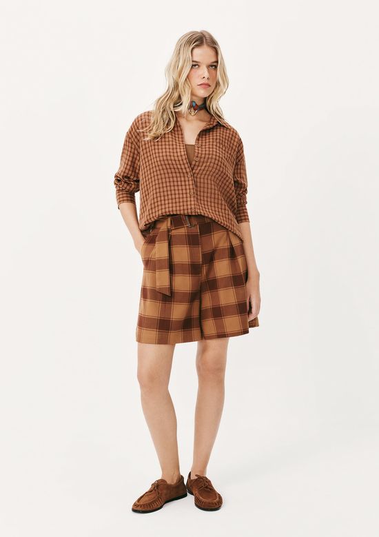 Foto do produto: Camisa Feminina Manga Longa Fio Tinto - Marrom