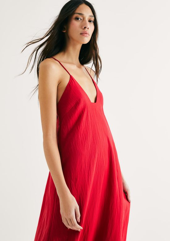 Foto do produto: Vestido Longo Peach Touch Evasê - Vermelho