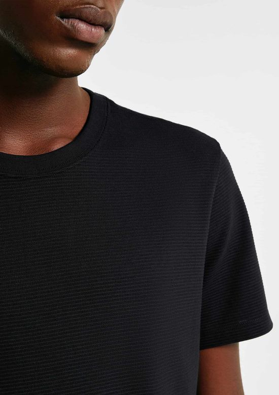 Foto do produto: Camiseta Masculina Algodão Peruano Textura Ottoman - Preto