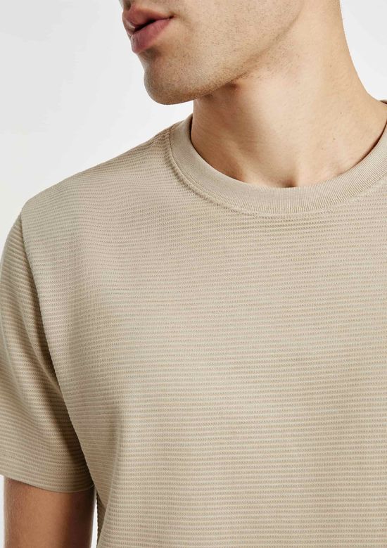 Foto do produto: Camiseta Masculina Algodão Peruano Textura Ottoman - Bege