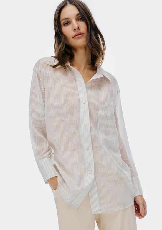 Foto do produto: Camisa Feminina Manga Longa Fio Tinto - Branco