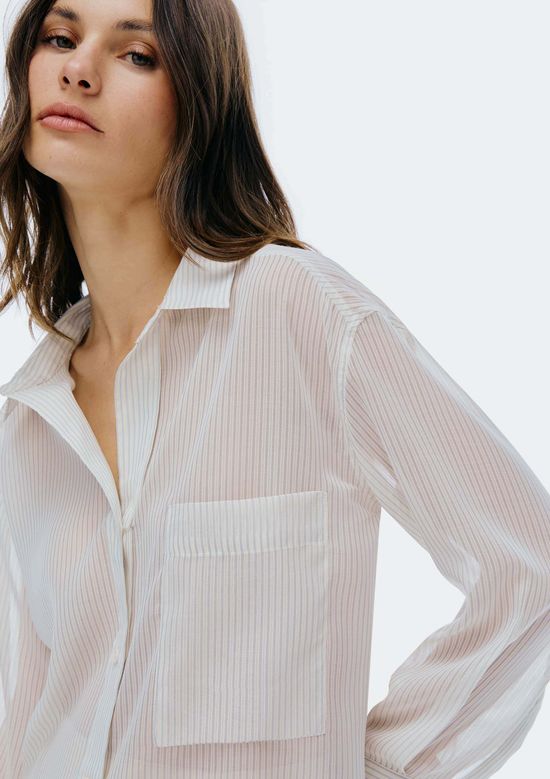 Foto do produto: Camisa Feminina Manga Longa Fio Tinto - Branco