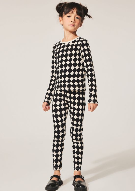 Foto do produto: Calça Legging Infantil Menina Pierrot Palhaça Halloween - Preto