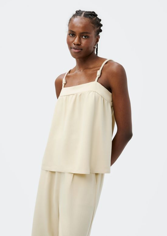 Foto do produto: Regata Feminina Com Franzidos - Creme