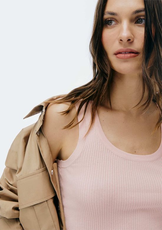 Foto do produto: Regata Feminina Canelada Decote U - Rosa