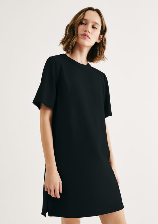 Foto do produto: Vestido Curto Em Viscose Creponada - Preto