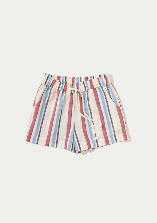 Foto do produto: Shorts Infantil Menina Fio Tinto Listrado - Vermelho