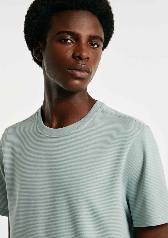 Foto do produto: Camiseta Masculina Algodão Peruano Textura Ottoman - Azul