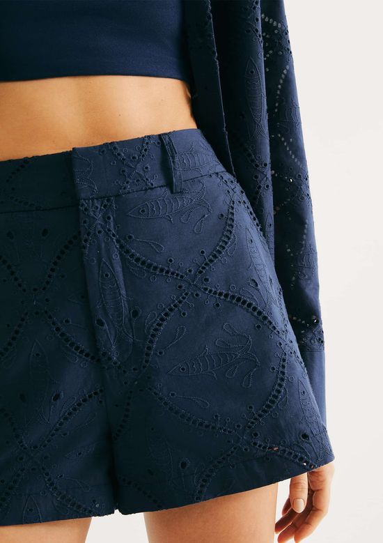 Foto do produto: Shorts Feminino Cintura Média Em Laise - Azul