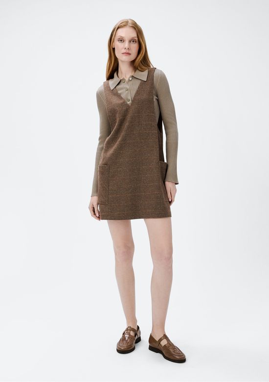 Foto do produto: Salopete Feminina Em Lã Fio Tinto - Marrom