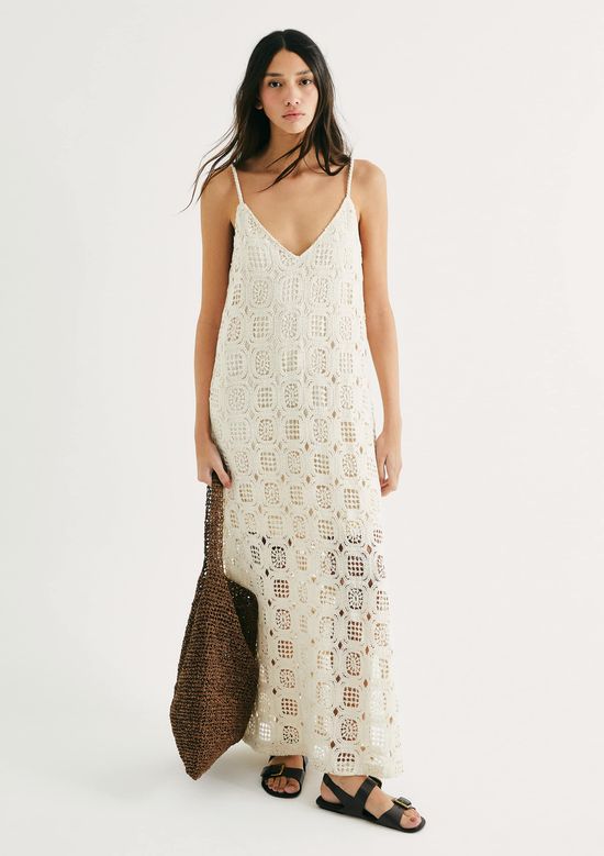 Foto do produto: Vestido Longo Reto Em Crochê - Off white