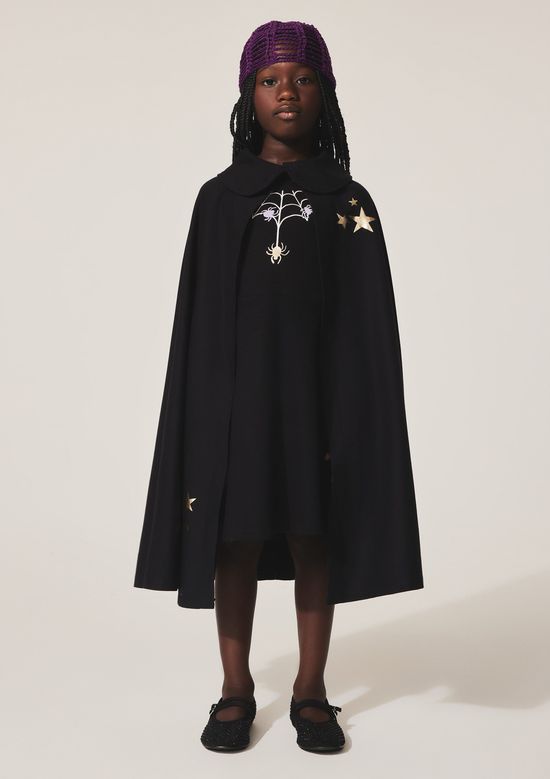 Foto do produto: Capa Fantasia Infantil Menina Estrelas Halloween - Preto