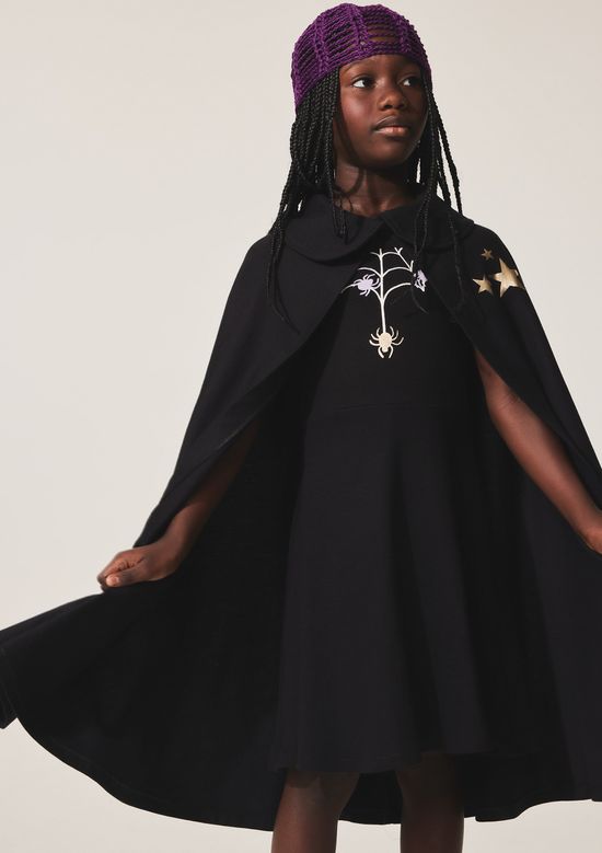 Foto do produto: Capa Fantasia Infantil Menina Estrelas Halloween - Preto