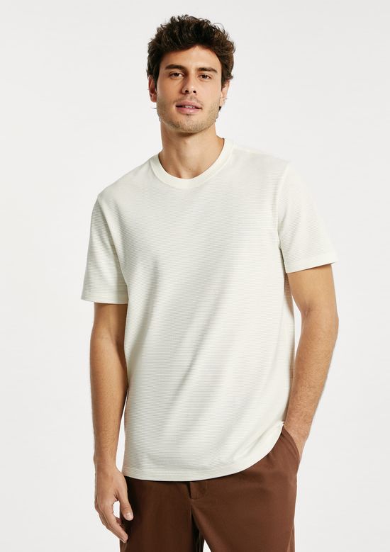 Foto do produto: Camiseta Masculina Algodão Peruano Textura Ottoman - Off white