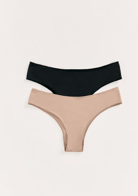 Foto do produto: Kit 2 Calcinhas Modelagem Biquíni Em Microfibra - Multicolorido