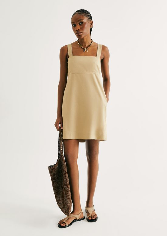 Foto do produto: Vestido Curto Decote Quadrado - Caqui