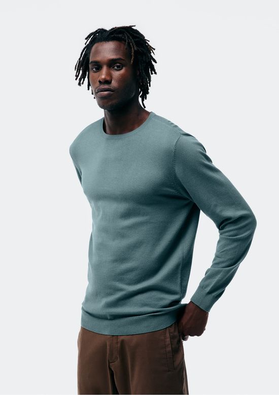 Foto do produto: Blusão Básico Masculino Regular Em Tricô - Azul