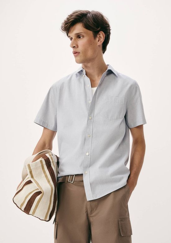 Foto do produto: Camisa Masculina Slim Manga Curta - Cinza