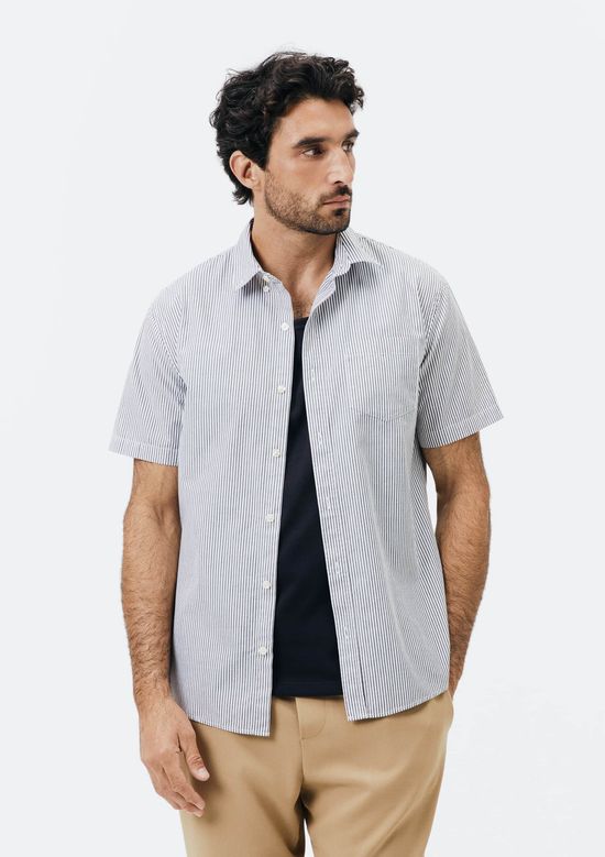 Foto do produto: Camisa Masculina Slim Manga Curta - Cinza