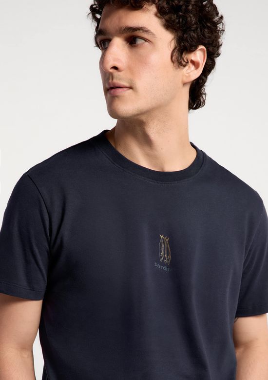 Foto do produto: Camiseta Masculina Manga Curta Com Estampa - Azul