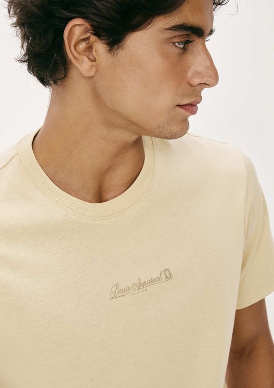 Foto do produto: Camiseta Masculina Manga Curta Com Estampa - Bege