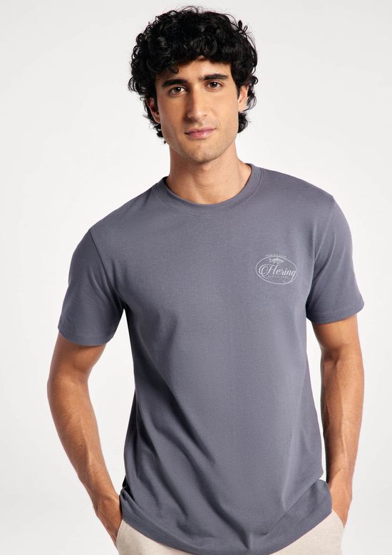 Foto do produto: Camiseta Masculina Manga Curta Com Estampa - Cinza