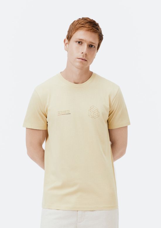 Foto do produto: Camiseta Masculina Manga Curta Com Estampa - Amarelo