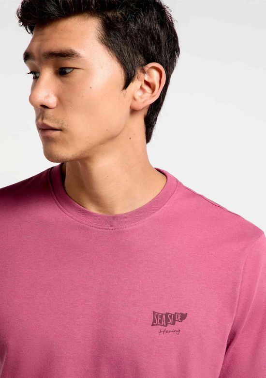 Foto do produto: Camiseta Masculina Manga Curta Com Estampa - Rosa