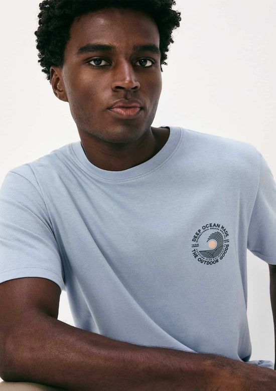 Foto do produto: Camiseta Masculina Manga Curta Com Estampa - Azul