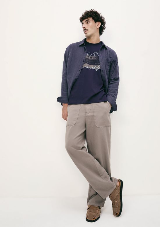 Foto do produto: Camiseta Masculina Manga Curta Com Estampa - Azul