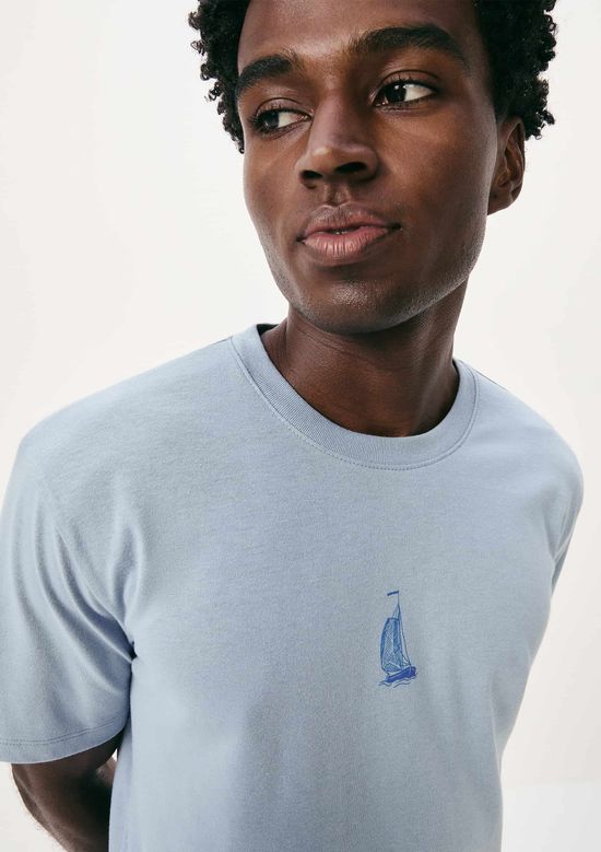 Foto do produto: Camiseta Masculina Manga Curta Com Estampa - Azul