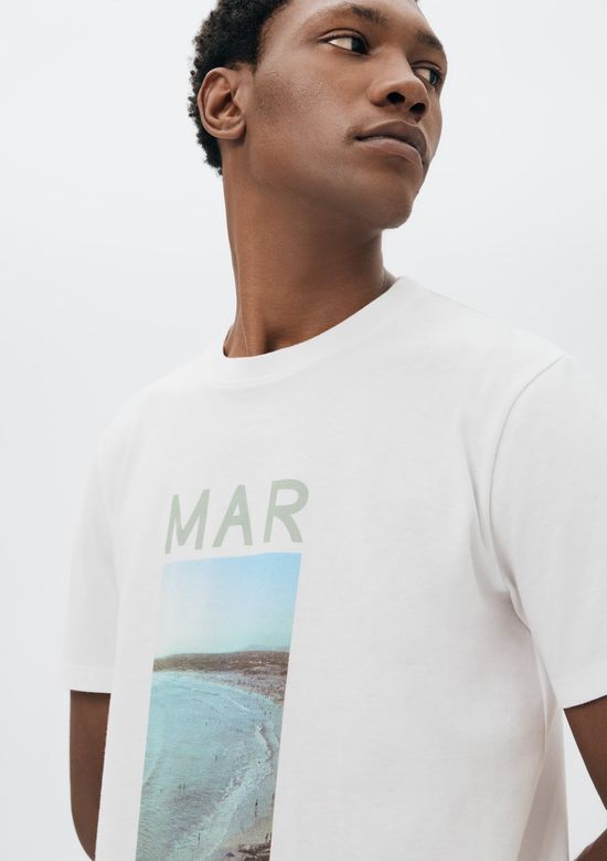 Foto do produto: Camiseta Masculina Manga Curta Com Estampa - Branco