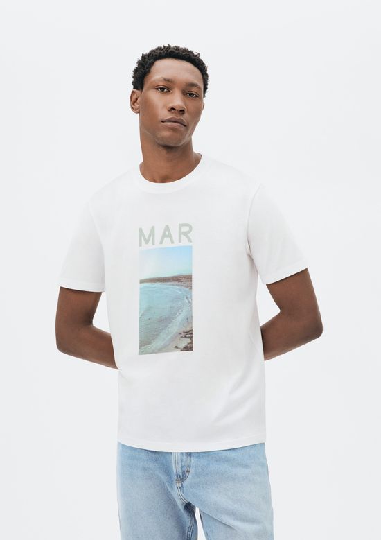 Foto do produto: Camiseta Masculina Manga Curta Com Estampa - Branco